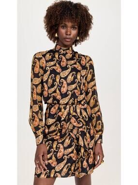 Saloni Draped Isa Short Dress in Ixora Cashew UK 6 US 2